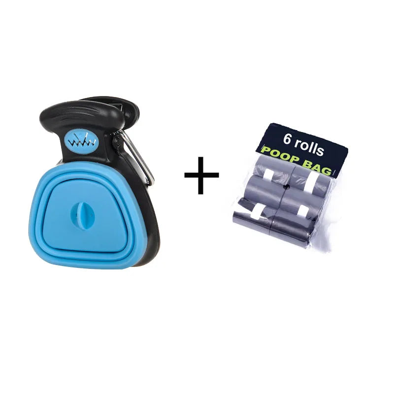 Foldable Dog Pooper Scooper – Travel Pet Waste Picker with 1 Roll Biodegradable Bags