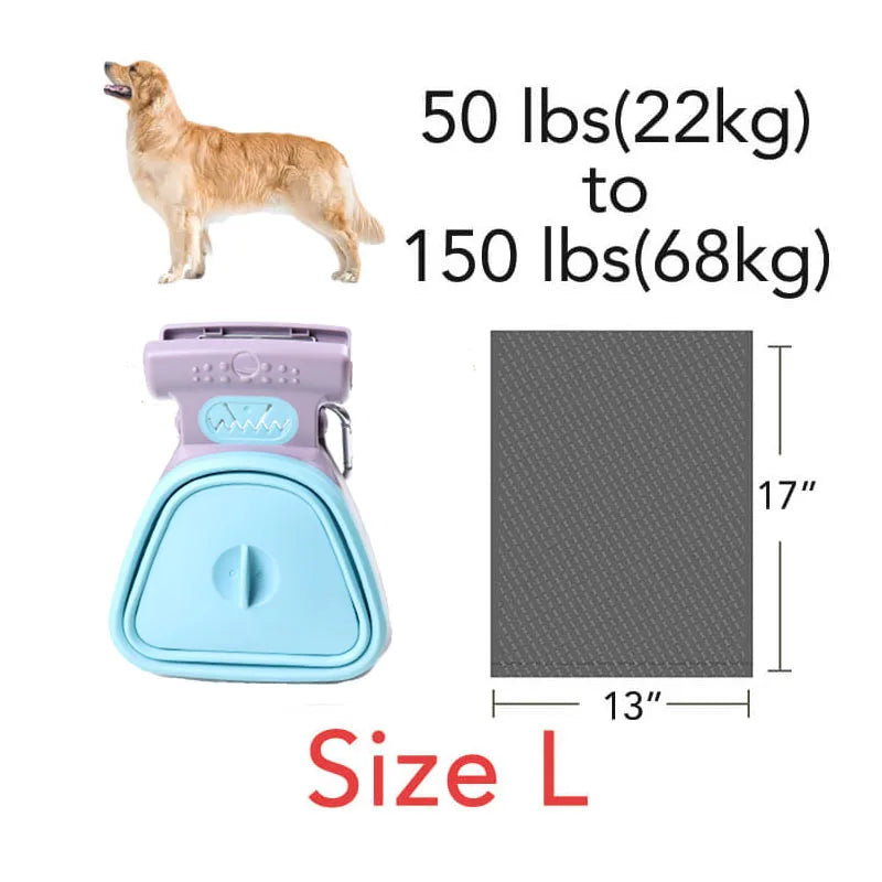 Foldable Dog Pooper Scooper – Travel Pet Waste Picker with 1 Roll Biodegradable Bags