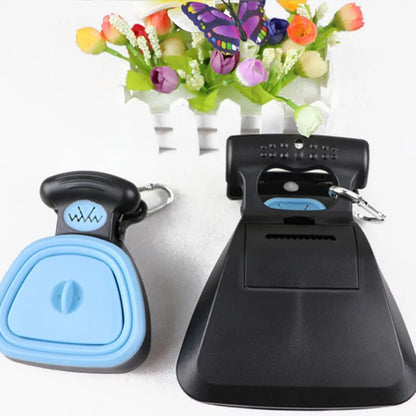 Foldable Dog Pooper Scooper – Travel Pet Waste Picker with 1 Roll Biodegradable Bags