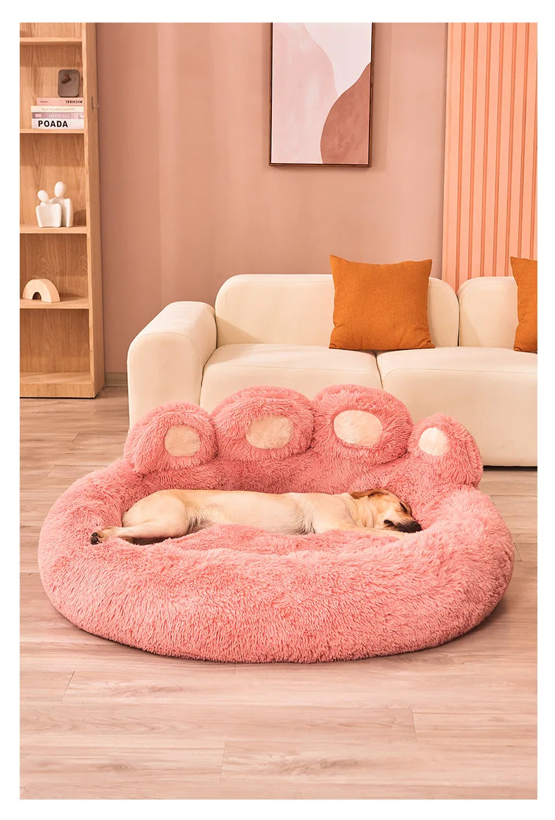 Fluffy Winter Dog Bed – Warm Plush Pet Sofa Basket & Mat for Dogs and Cats