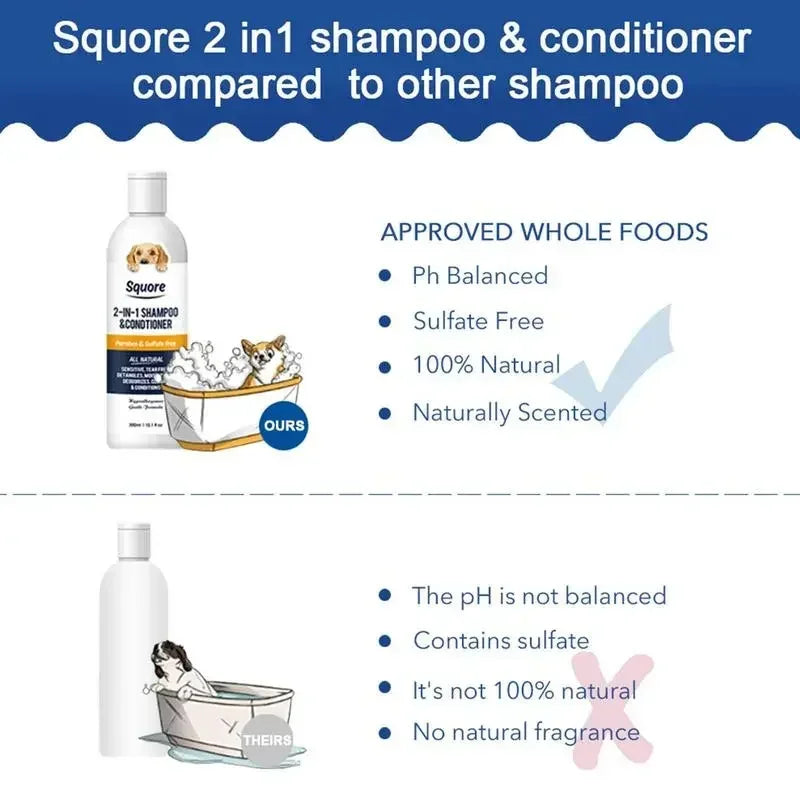 2-in-1 Puppy Shampoo & Conditioner – Natural, pH-Balanced Moisturizing Formula for Sensitive Skin