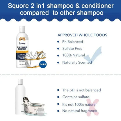 2-in-1 Puppy Shampoo & Conditioner – Natural, pH-Balanced Moisturizing Formula for Sensitive Skin