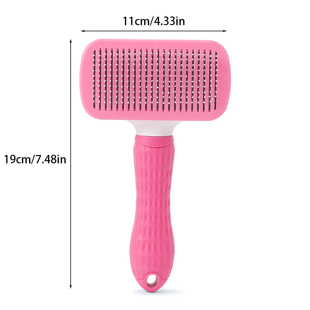Self-Cleaning Pet Hair Remover Brush – Dog & Cat Grooming Comb, Dematting & Fur Removal Tool