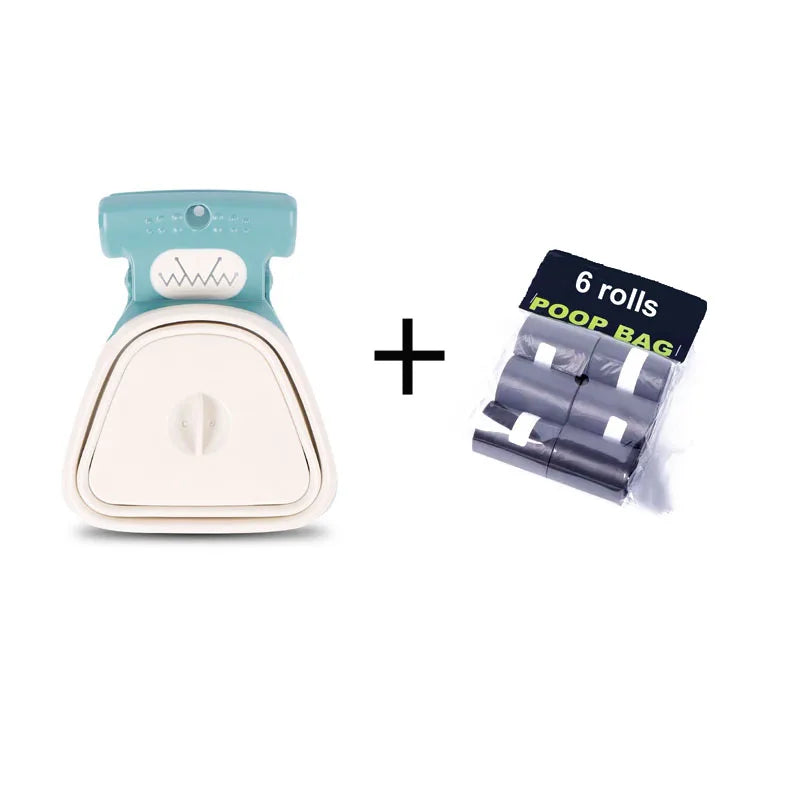 Foldable Dog Pooper Scooper – Travel Pet Waste Picker with 1 Roll Biodegradable Bags