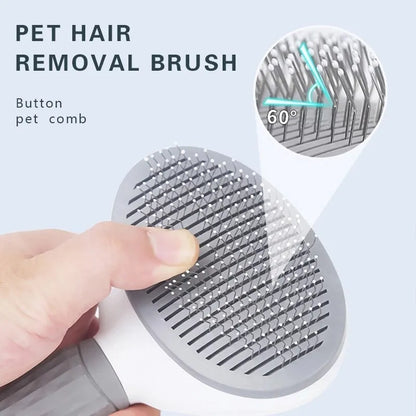 Self-Cleaning Pet Hair Remover Brush – Dog & Cat Grooming Comb, Dematting & Fur Removal Tool