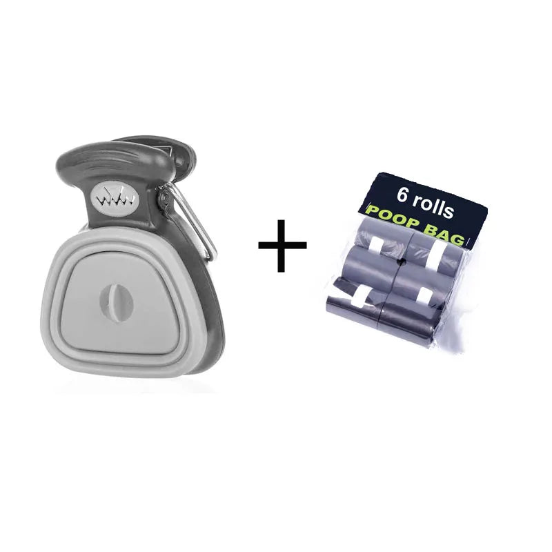 Foldable Dog Pooper Scooper – Travel Pet Waste Picker with 1 Roll Biodegradable Bags