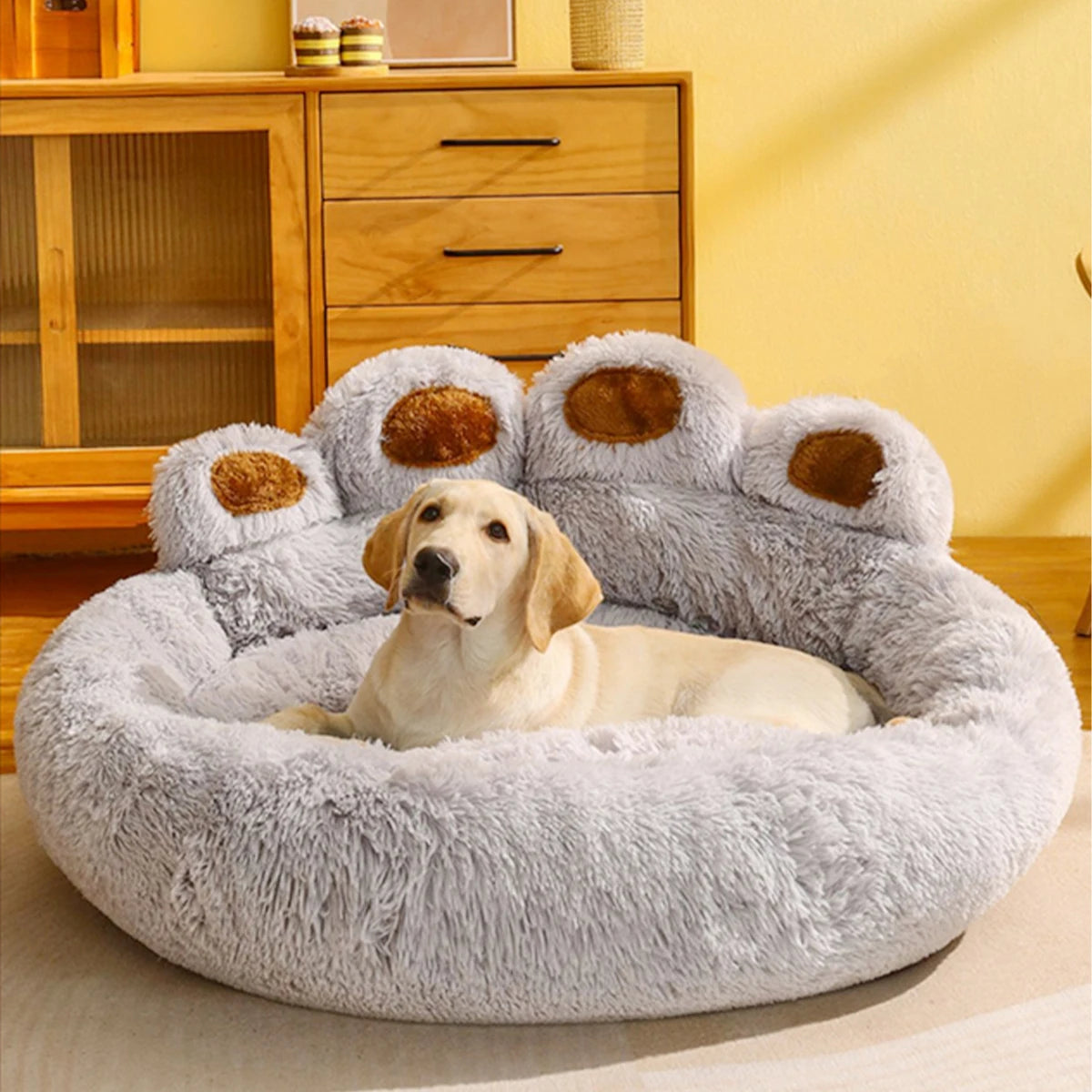 Fluffy Winter Dog Bed – Warm Plush Pet Sofa Basket & Mat for Dogs and Cats