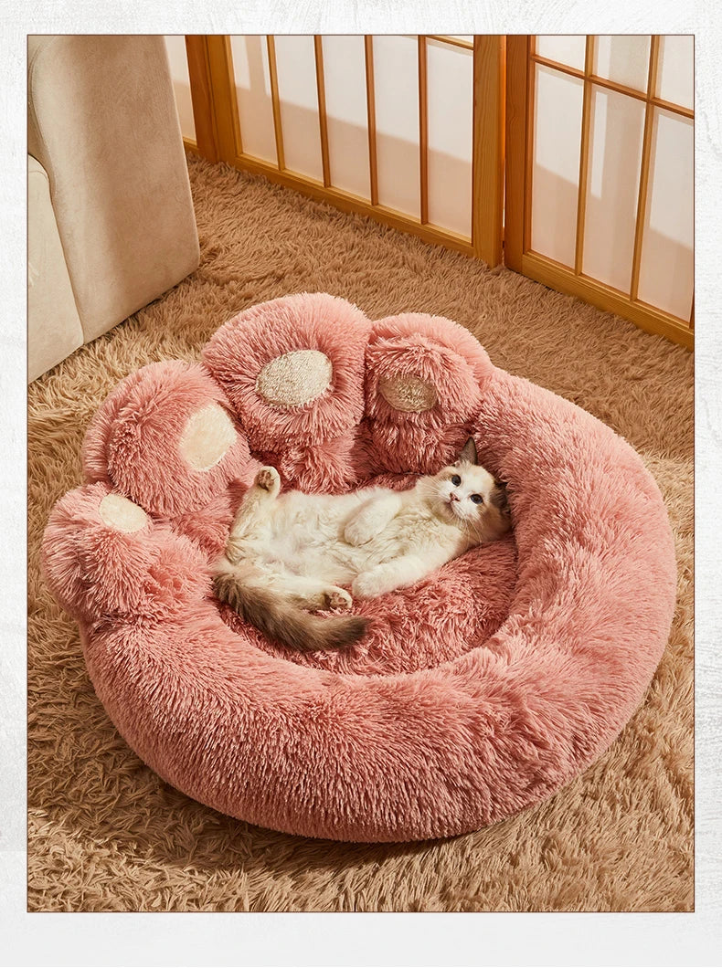 Fluffy Winter Dog Bed – Warm Plush Pet Sofa Basket & Mat for Dogs and Cats
