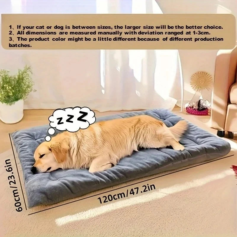 Large Plush Dog Bed Sofa – Thick Super-Soft Polyester Pet Mat for Small, Medium & Large Dogs