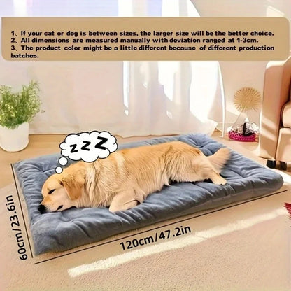 Large Plush Dog Bed Sofa – Thick Super-Soft Polyester Pet Mat for Small, Medium & Large Dogs