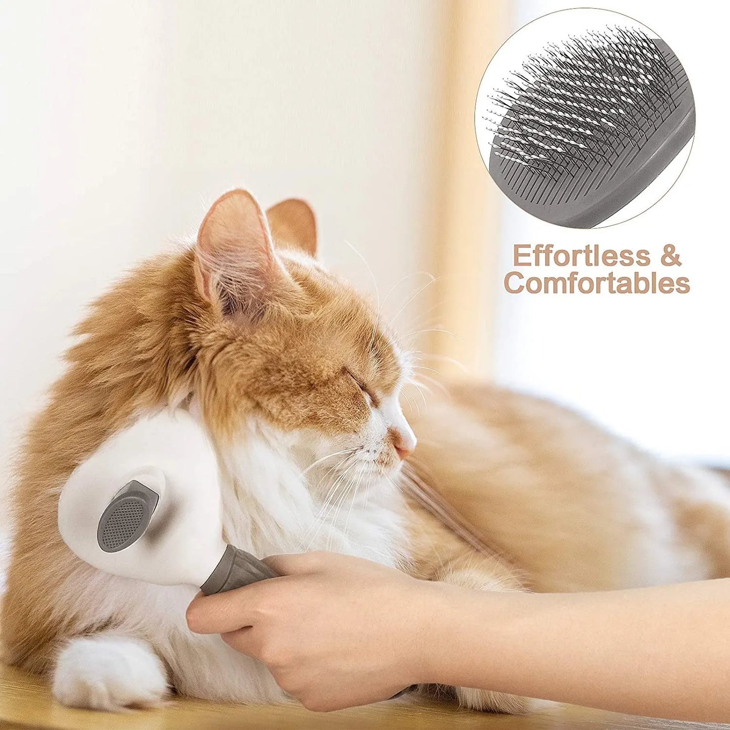 Self-Cleaning Pet Hair Remover Brush – Dog & Cat Grooming Comb, Dematting & Fur Removal Tool