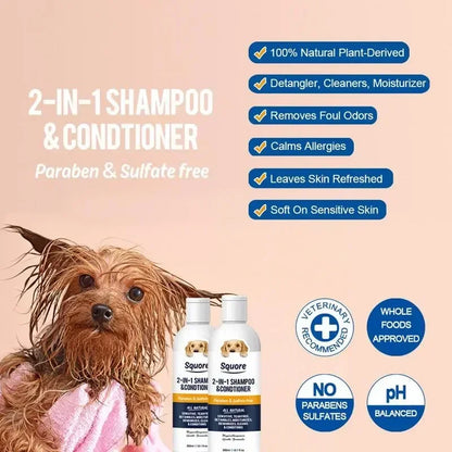 2-in-1 Puppy Shampoo & Conditioner – Natural, pH-Balanced Moisturizing Formula for Sensitive Skin