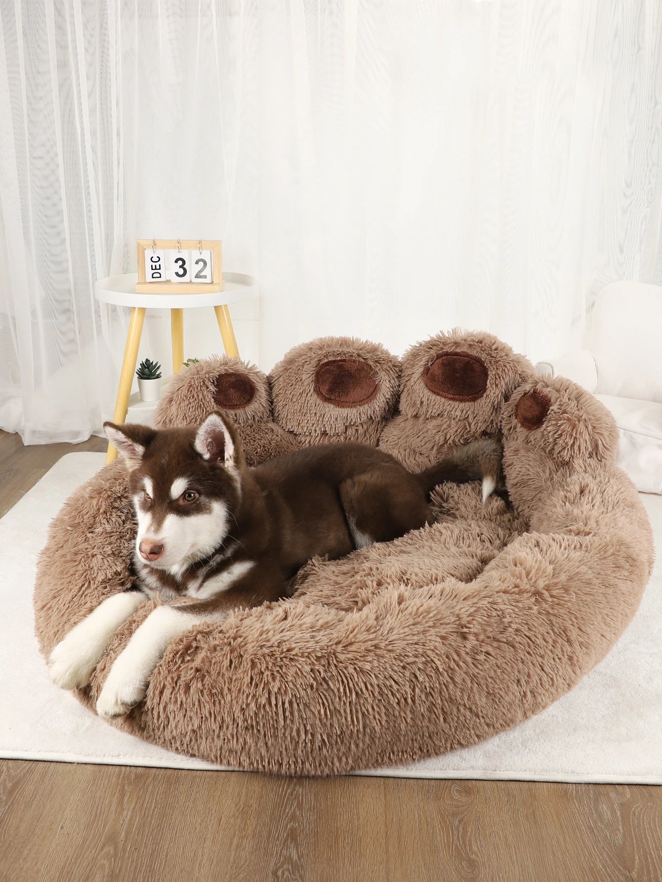 Fluffy Winter Dog Bed – Warm Plush Pet Sofa Basket & Mat for Dogs and Cats