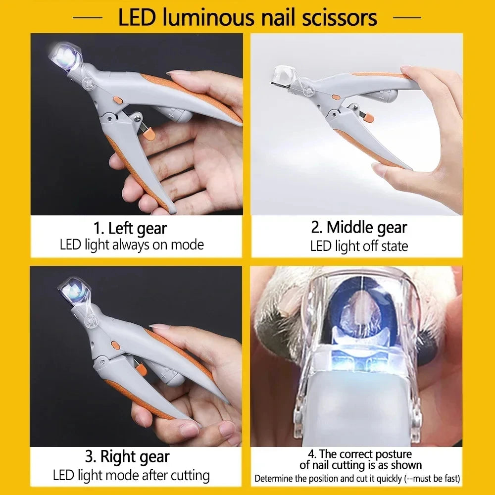 Pet Nail Clipper Scissors With LED Light