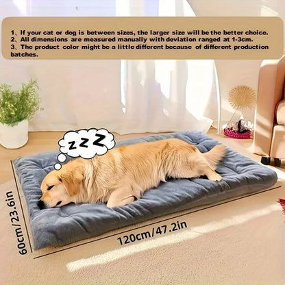 Large Plush Dog Bed Sofa – Thick Super-Soft Polyester Pet Mat for Small, Medium & Large Dogs