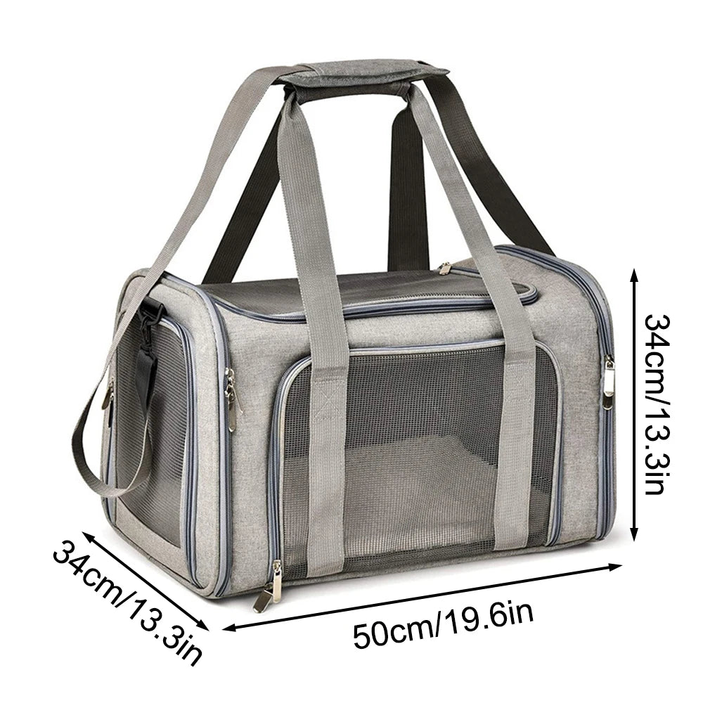 Collapsible Pet Carrier for Cats & Small Dogs – Travel Carrier for Puppies up to 15 lbs