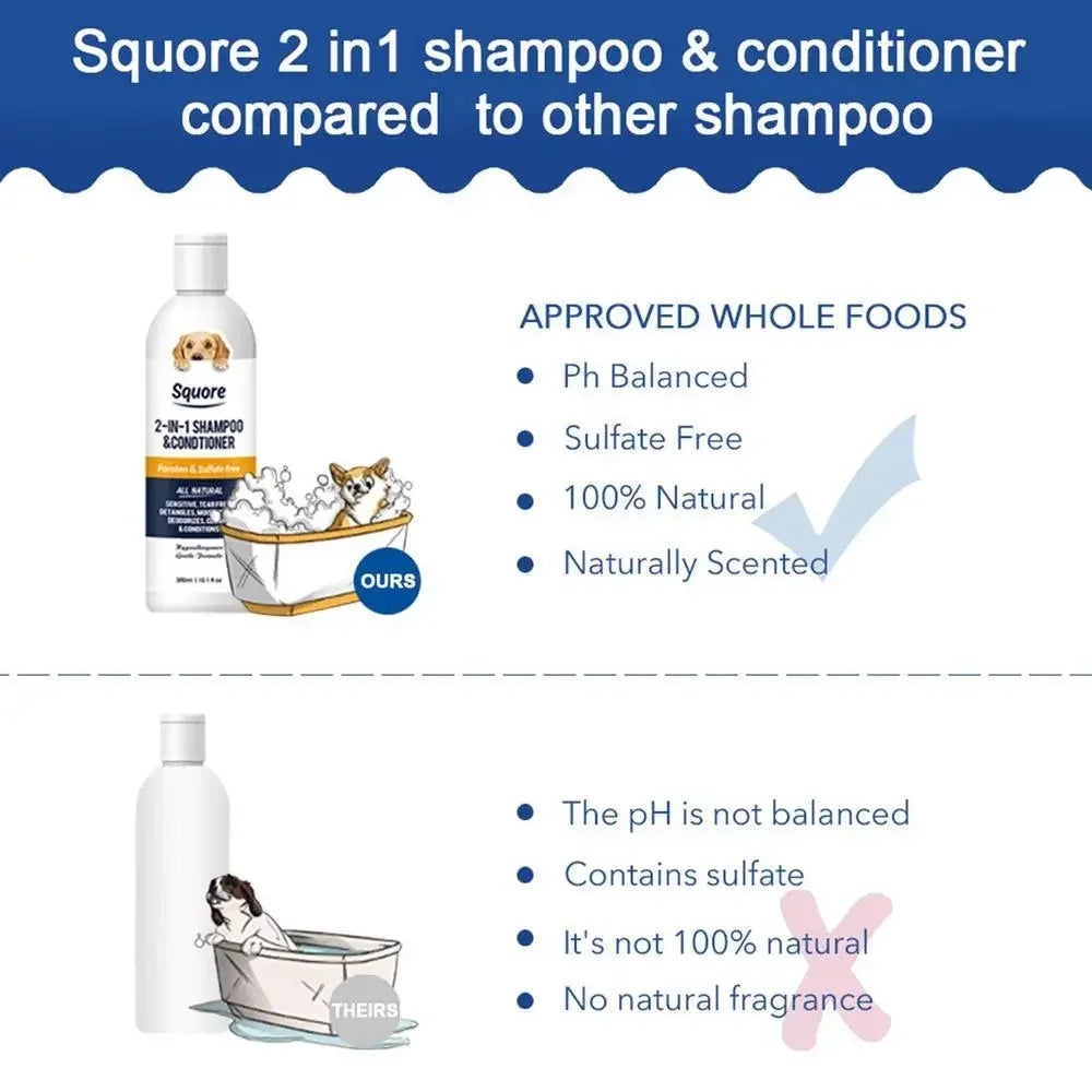 2-in-1 Puppy Shampoo & Conditioner – Natural, pH-Balanced Moisturizing Formula for Sensitive Skin