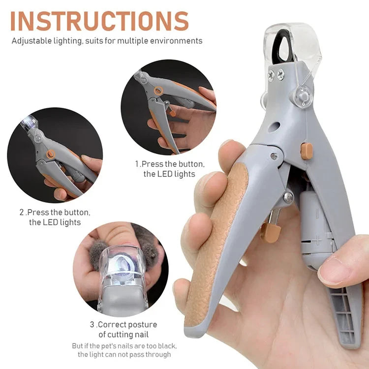 Pet Nail Clipper Scissors With LED Light